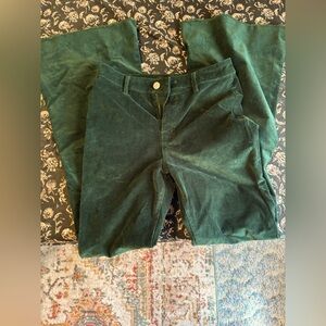 Emerald green flare corduroy pants Willow boutique